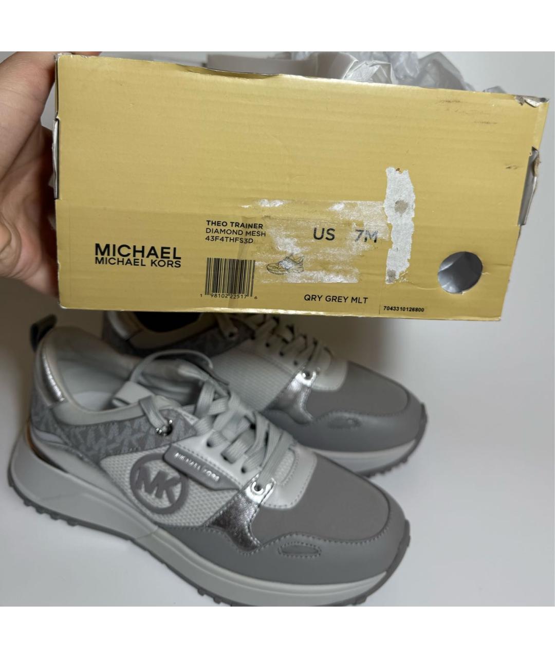 MICHAEL KORS Серебряные кроссовки, фото 5