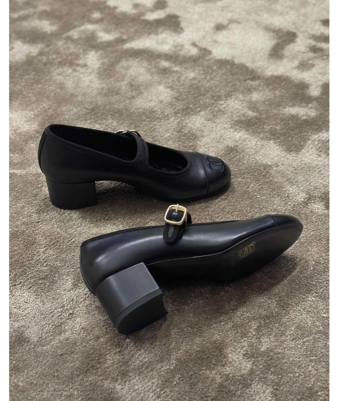 CHANEL Черные кожаные туфли, фото 3