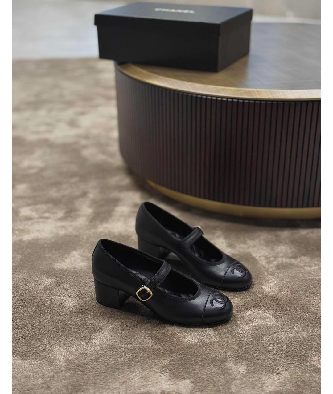 CHANEL Черные кожаные туфли, фото 2