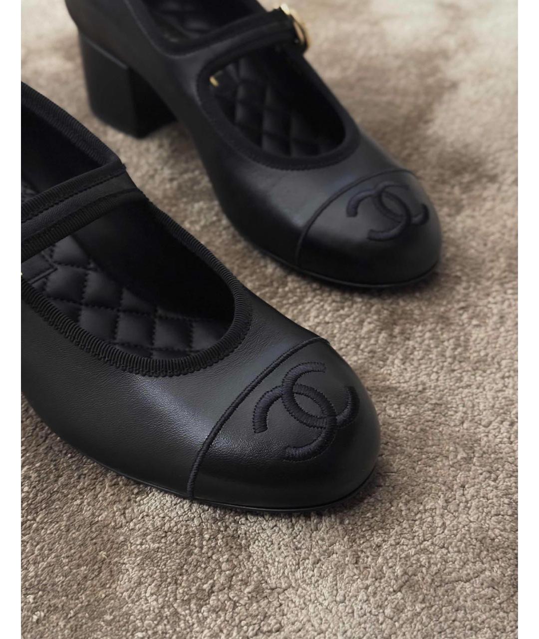 CHANEL Черные кожаные туфли, фото 4