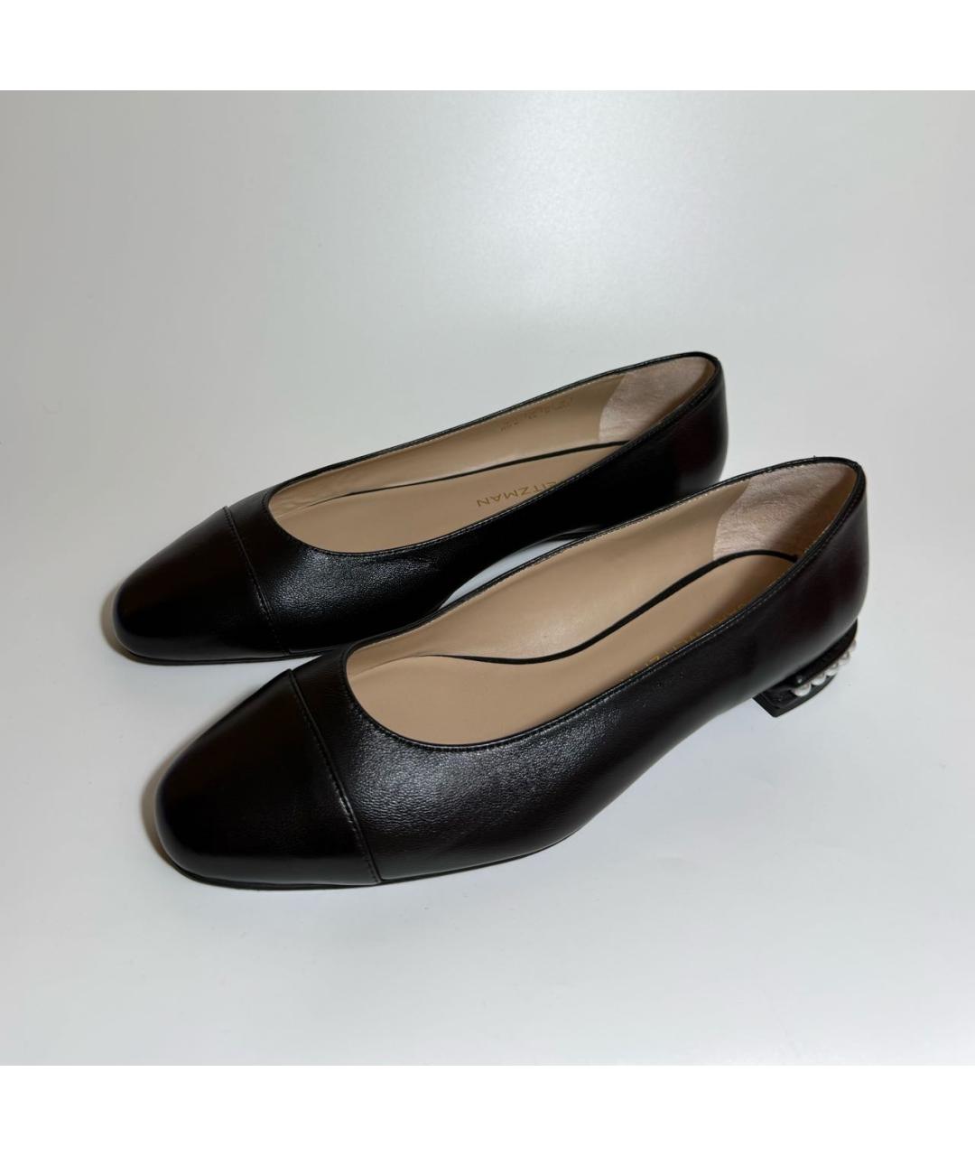 STUART WEITZMAN Черные кожаные балетки, фото 2