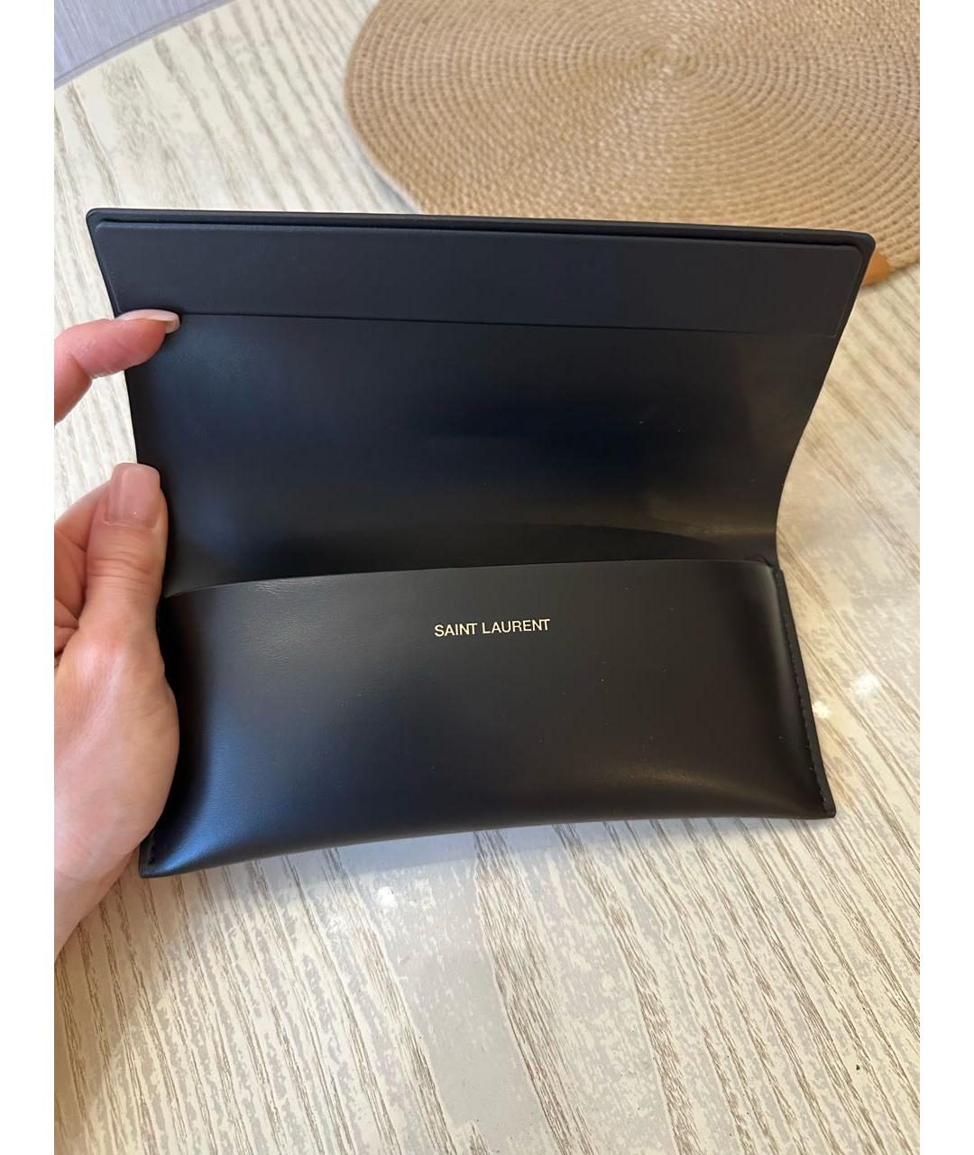 SAINT LAURENT Черные пластиковые солнцезащитные очки, фото 4