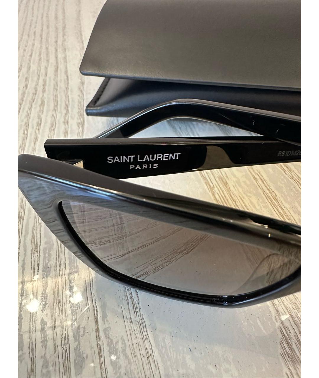 SAINT LAURENT Черные пластиковые солнцезащитные очки, фото 5