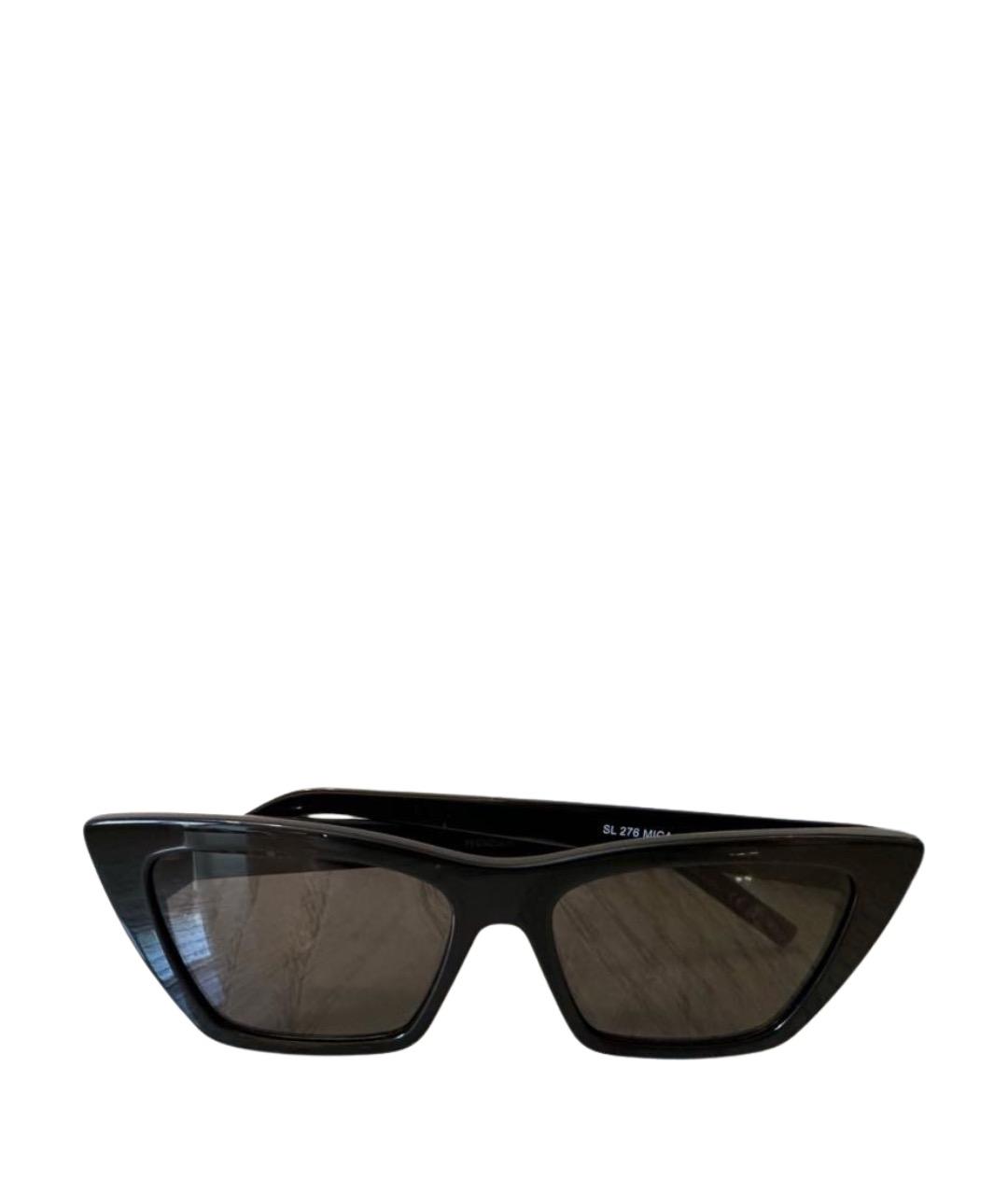 SAINT LAURENT Черные пластиковые солнцезащитные очки, фото 1
