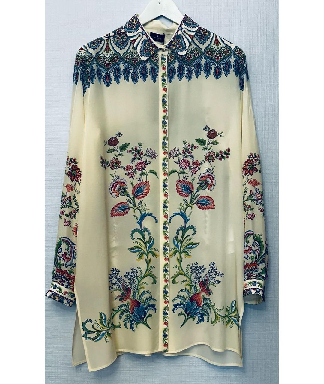 ETRO Бежевая шелковая рубашка, фото 9