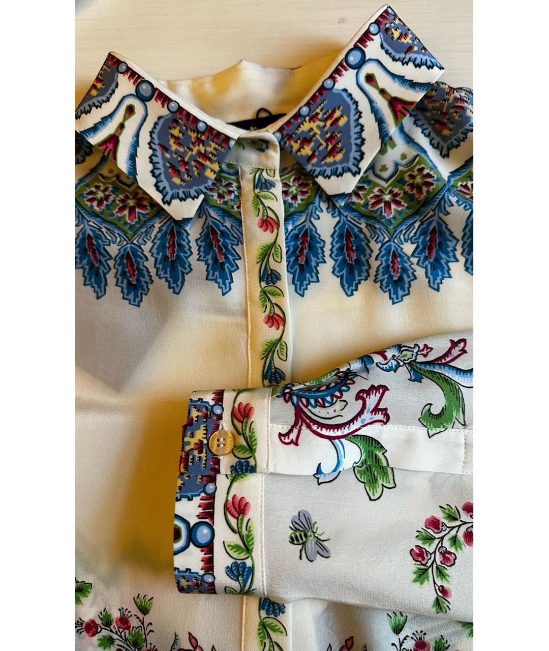 ETRO Бежевая шелковая рубашка, фото 6