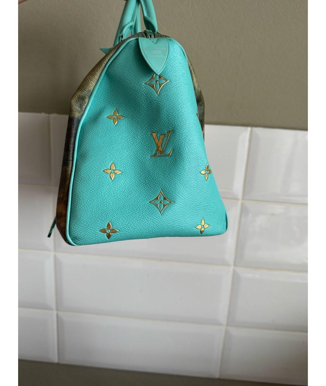 LOUIS VUITTON Бирюзовая сумка с короткими ручками, фото 4