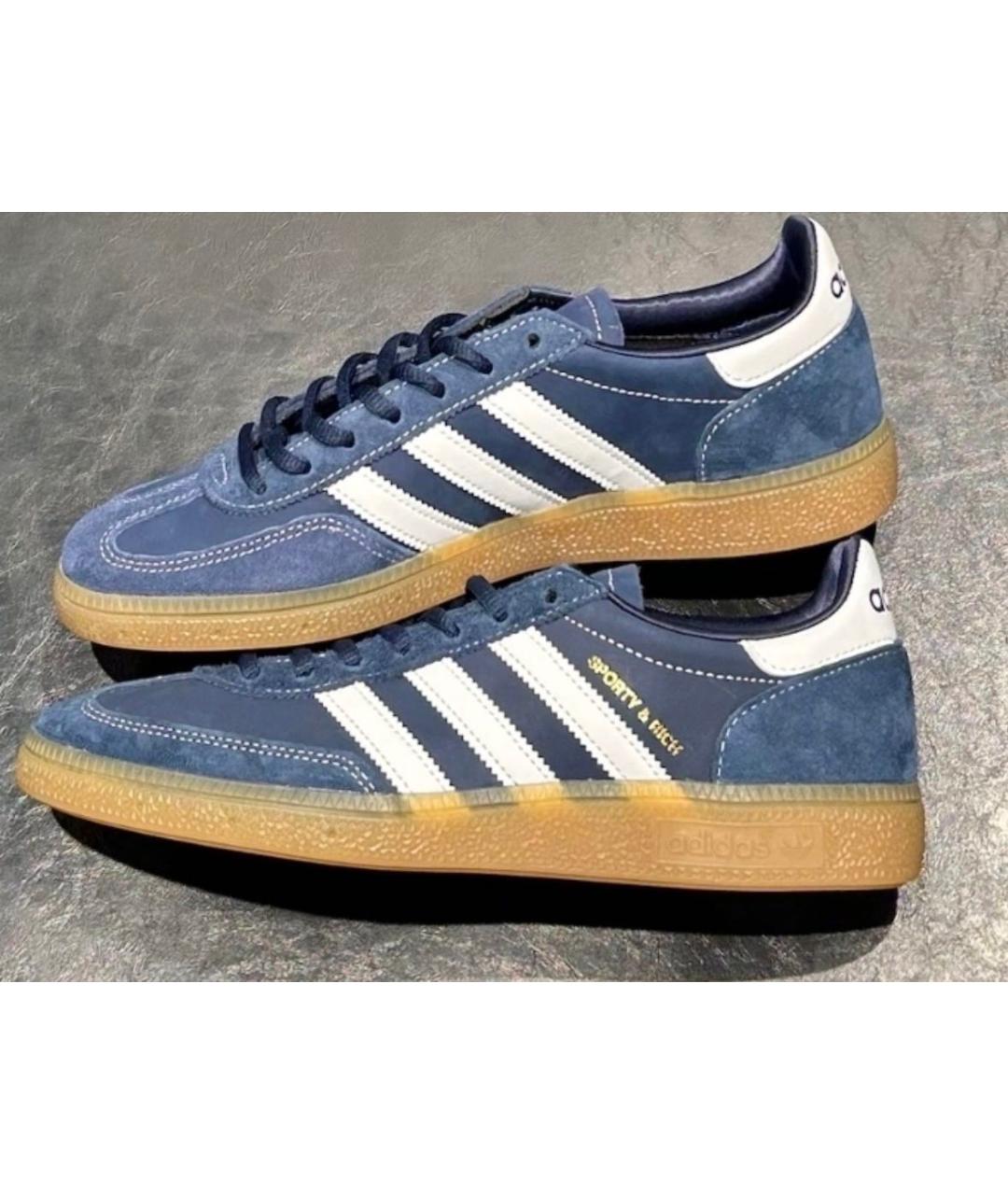 ADIDAS Темно-синие замшевые кроссовки, фото 2