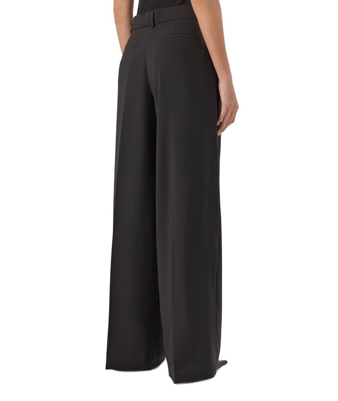 SPORTMAX Черные шерстяные брюки широкие, фото 5