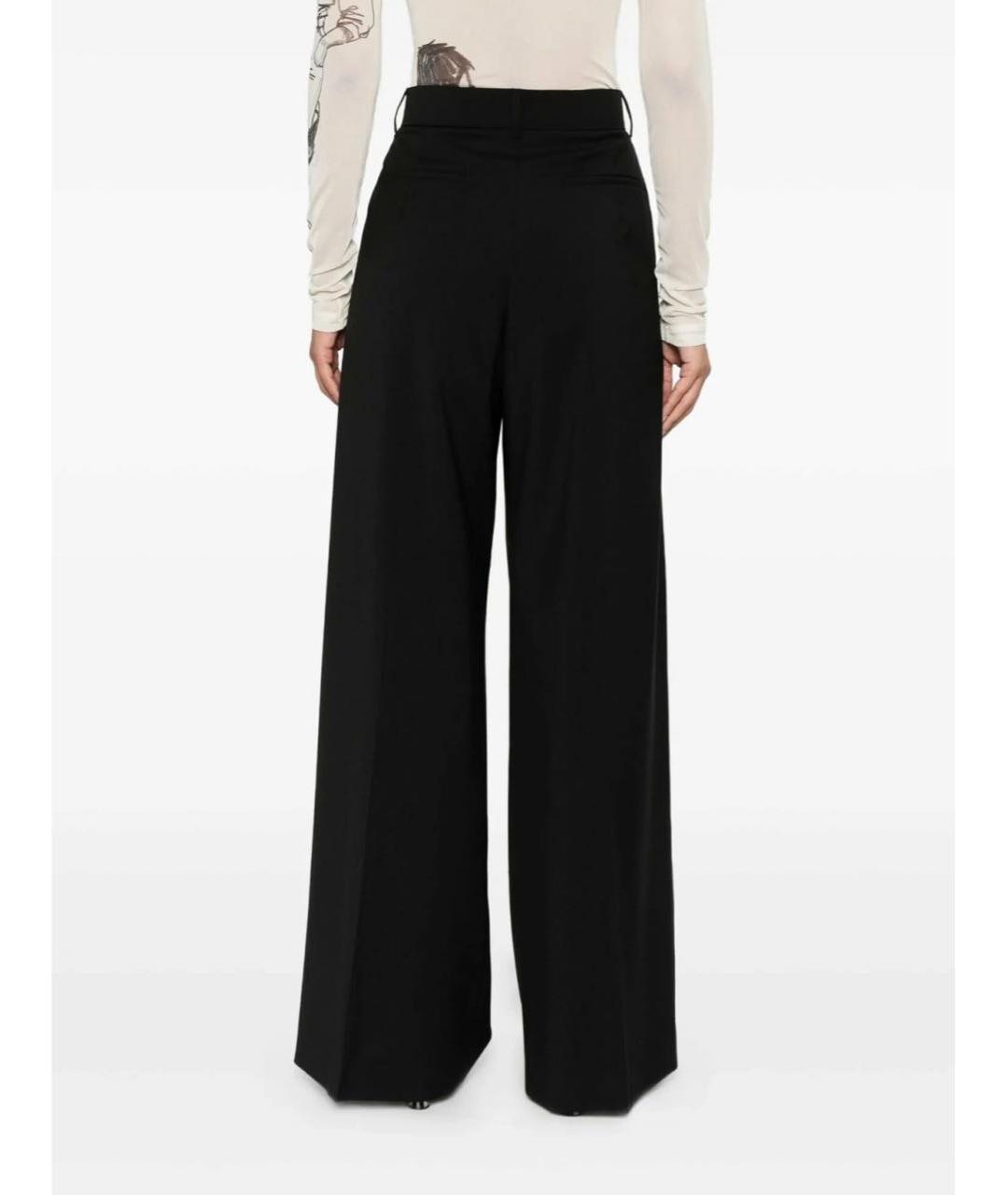 SPORTMAX Черные шерстяные брюки широкие, фото 2