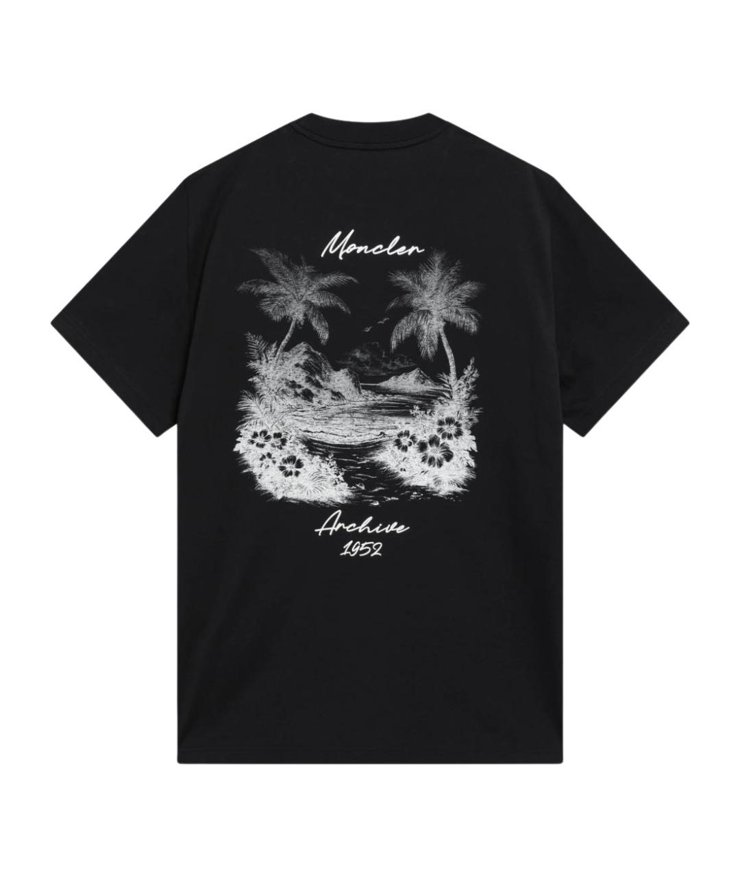 MONCLER Синяя хлопковая футболка, фото 2