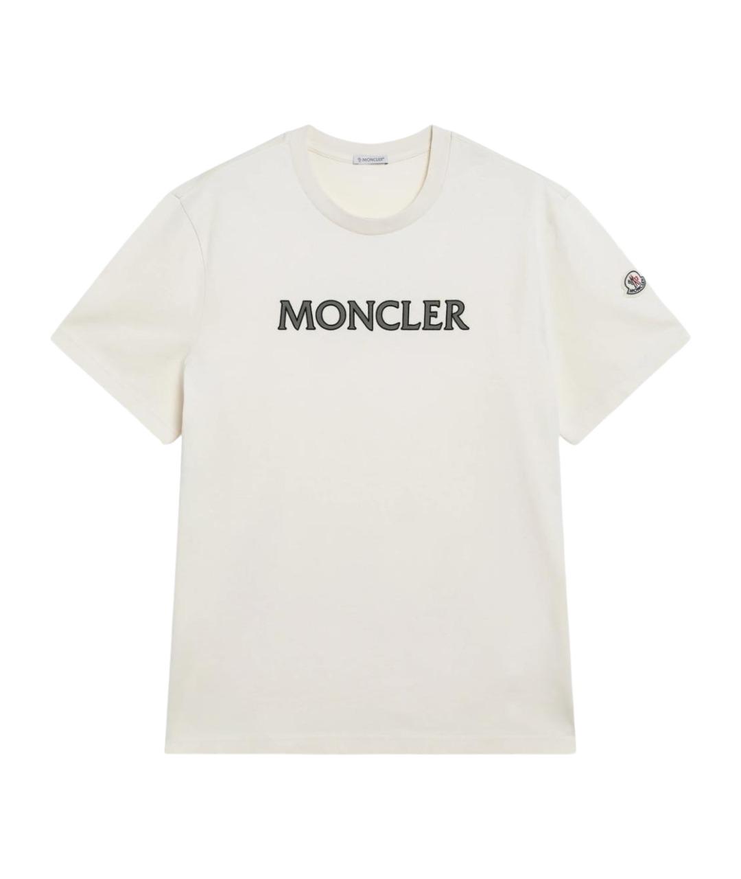 MONCLER Белая хлопковая футболка, фото 1