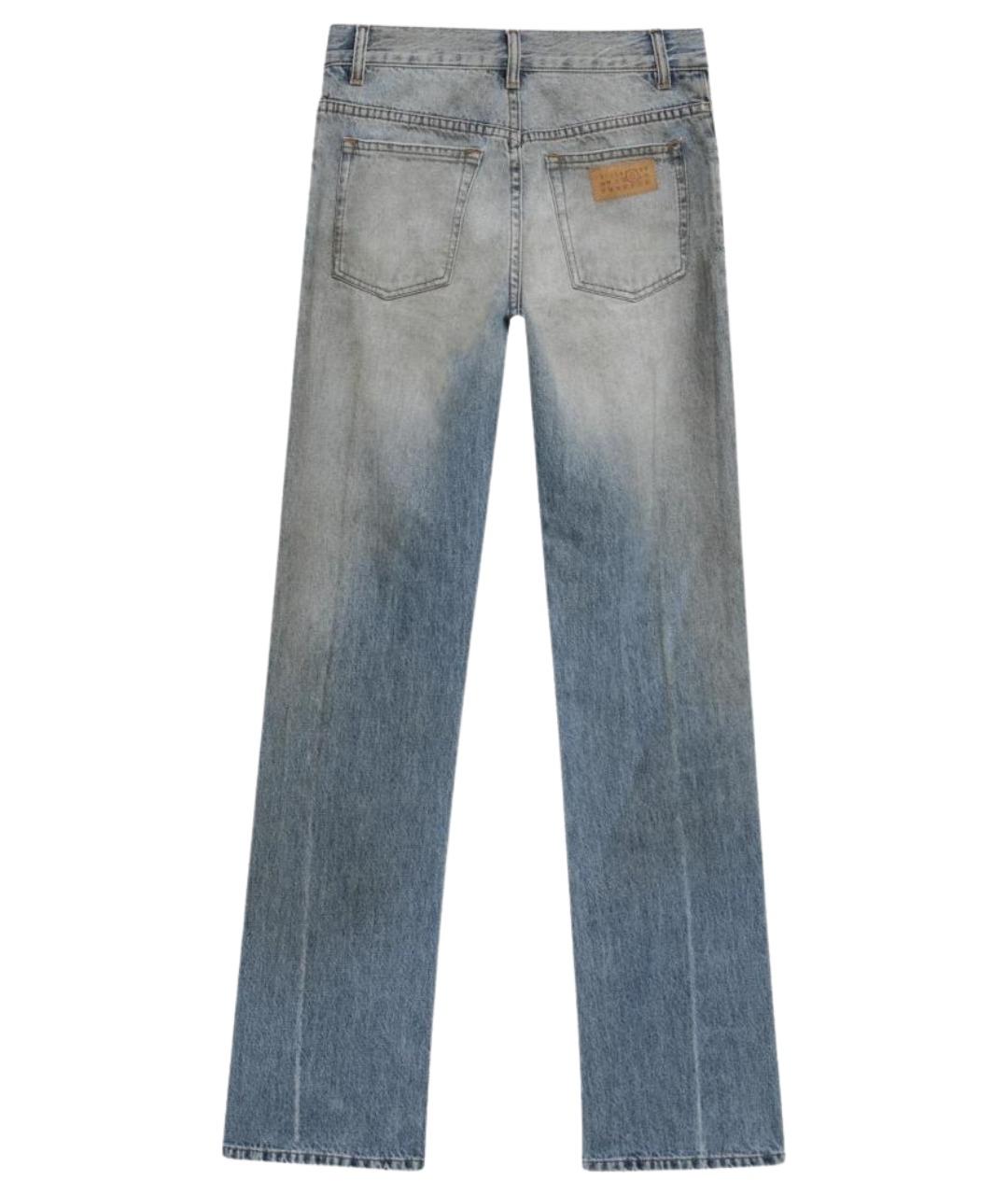 MM6 MAISON MARGIELA Синие хлопковые прямые джинсы, фото 2
