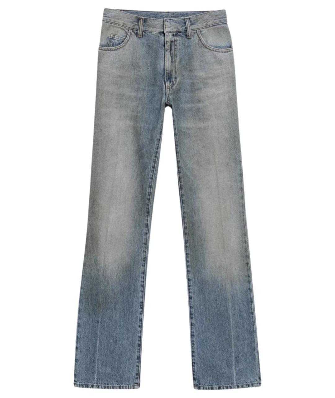 MM6 MAISON MARGIELA Синие хлопковые прямые джинсы, фото 1
