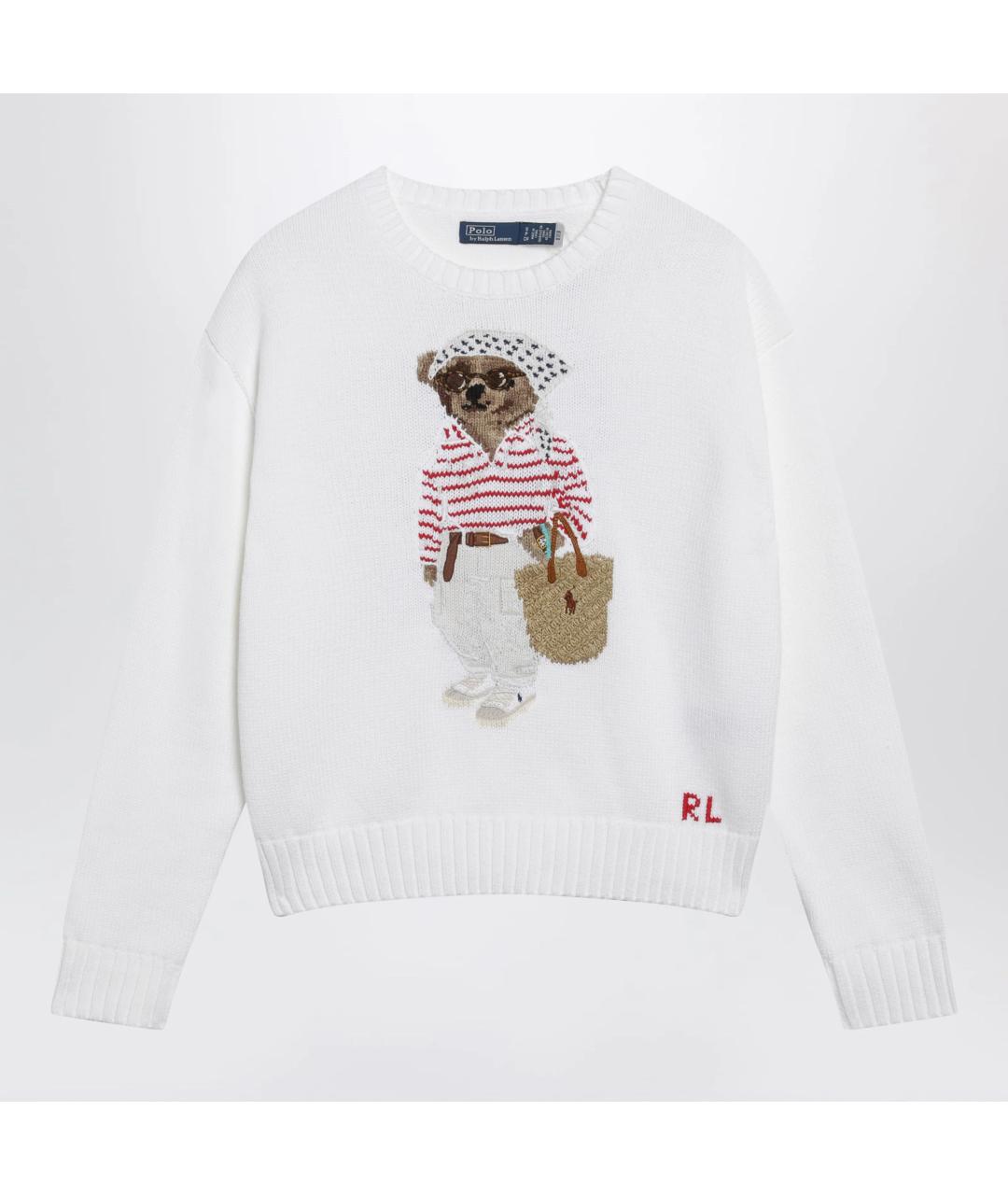 POLO RALPH LAUREN Белый хлопковый джемпер / свитер, фото 3