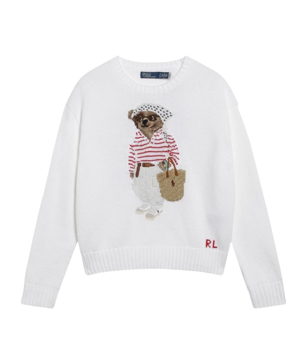 POLO RALPH LAUREN Белый хлопковый джемпер / свитер, фото 1