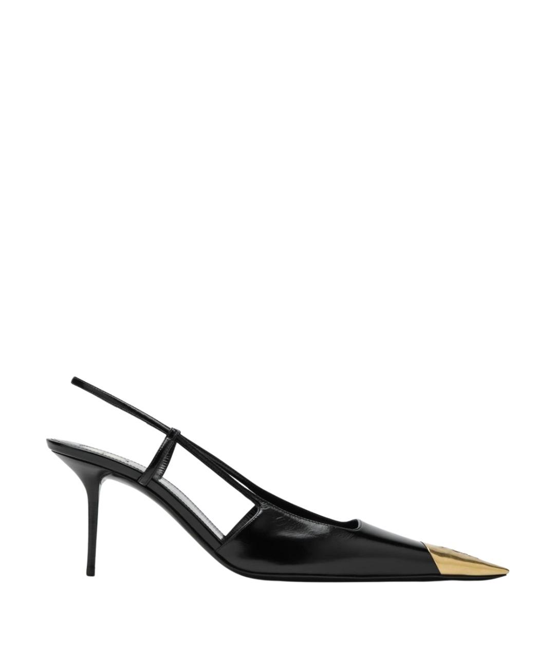 SAINT LAURENT Черные кожаные туфли, фото 1