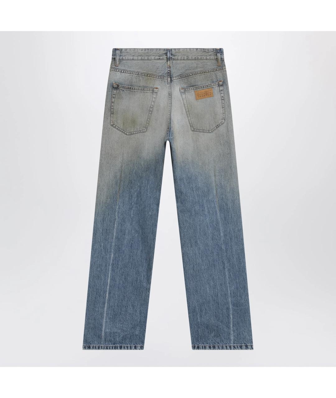 MM6 MAISON MARGIELA Синие хлопковые прямые джинсы, фото 2