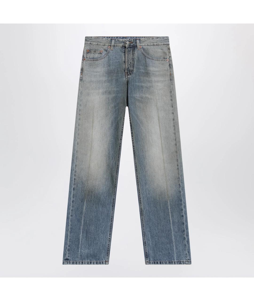 MM6 MAISON MARGIELA Синие хлопковые прямые джинсы, фото 1