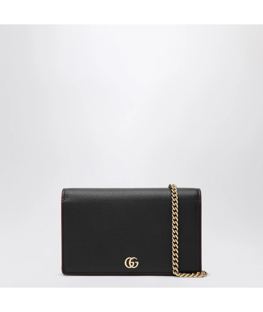 GUCCI Черная кожаная сумка через плечо, фото 3