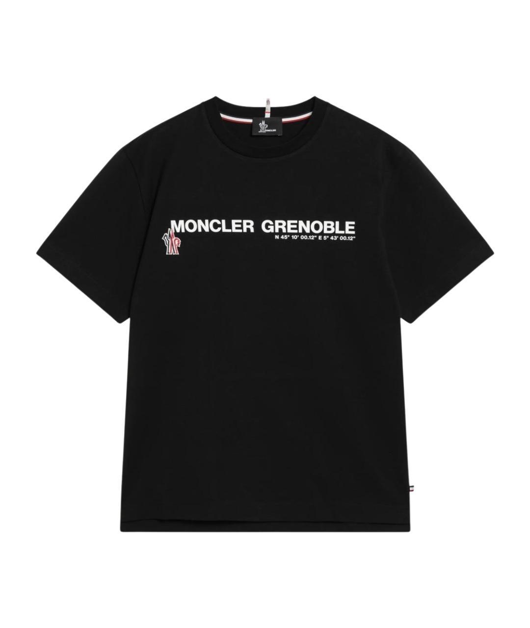 MONCLER GRENOBLE Черная хлопковая футболка, фото 1