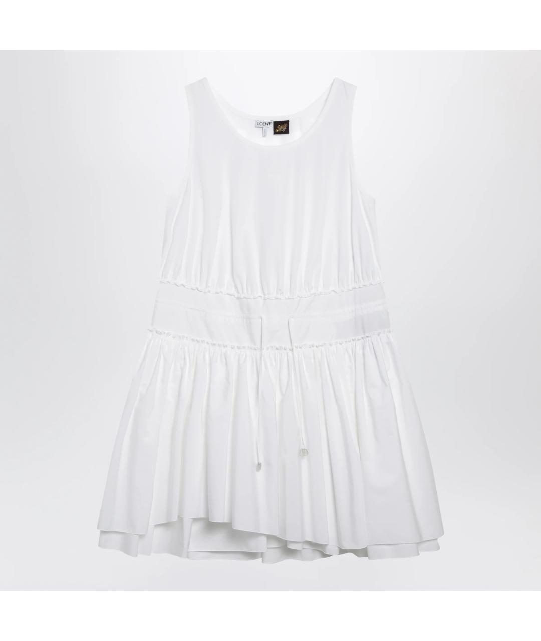 LOEWE Белое хлопковое повседневное платье, фото 3