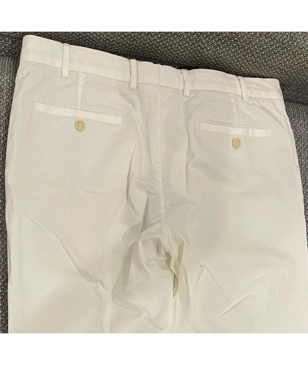 LORO PIANA Белые льняные повседневные брюки, фото 4
