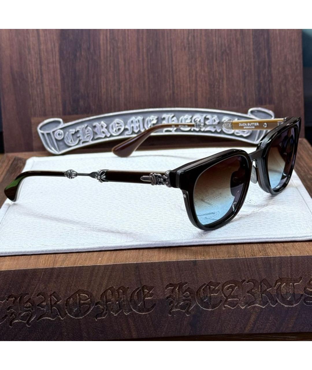 CHROME HEARTS Черные пластиковые солнцезащитные очки, фото 3