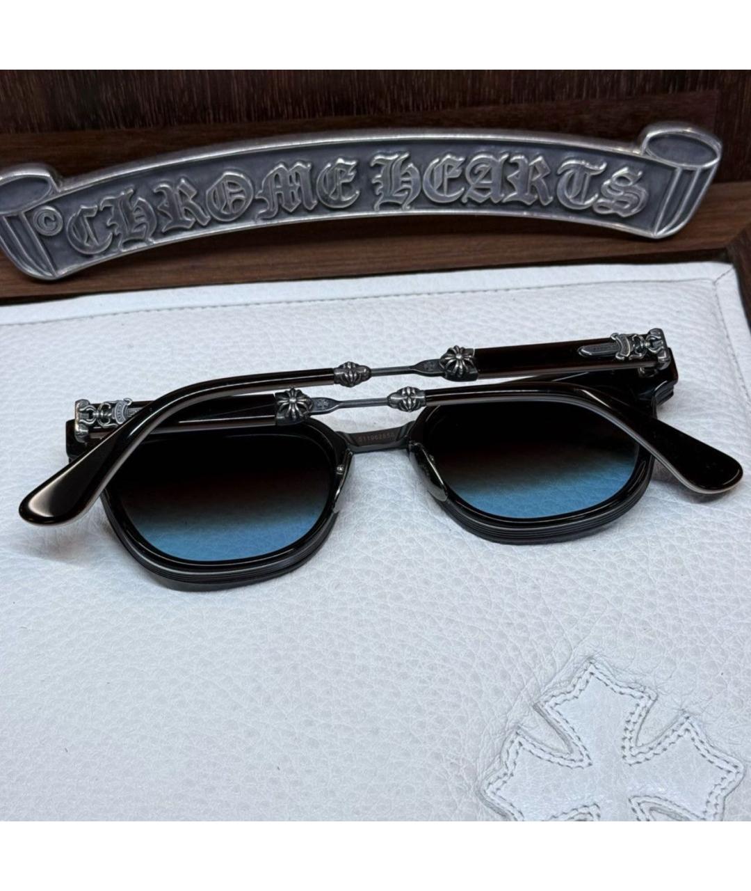 CHROME HEARTS Черные пластиковые солнцезащитные очки, фото 4