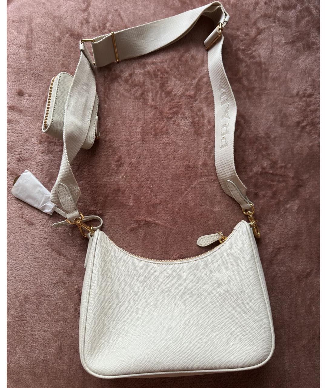 PRADA Бежевая кожаная сумка через плечо, фото 3