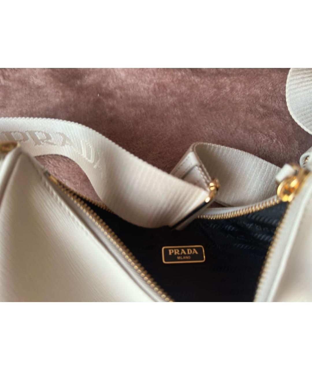 PRADA Бежевая кожаная сумка через плечо, фото 4