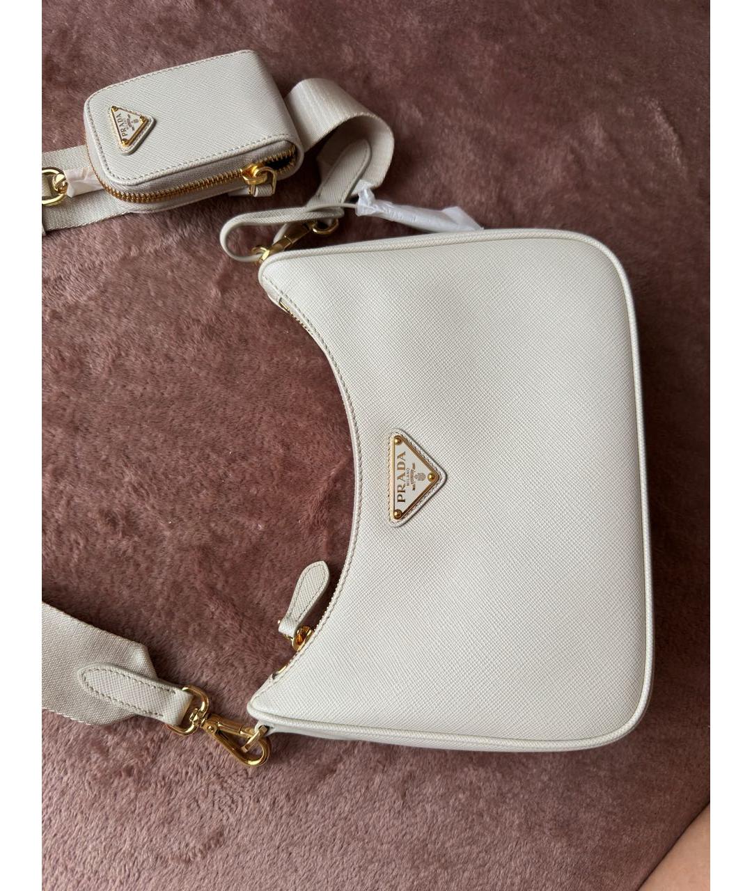 PRADA Бежевая кожаная сумка через плечо, фото 2