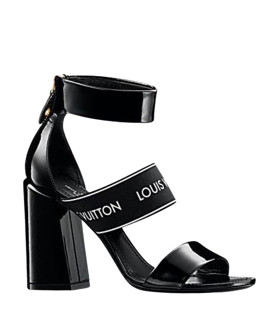 LOUIS VUITTON Черные кожаные босоножки, фото 1