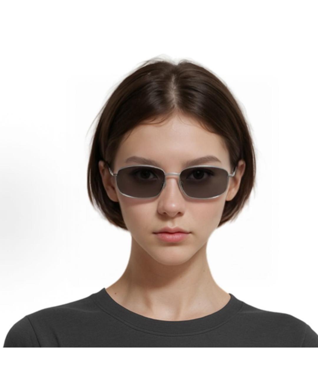 CELINE Серебряные металлические солнцезащитные очки, фото 5