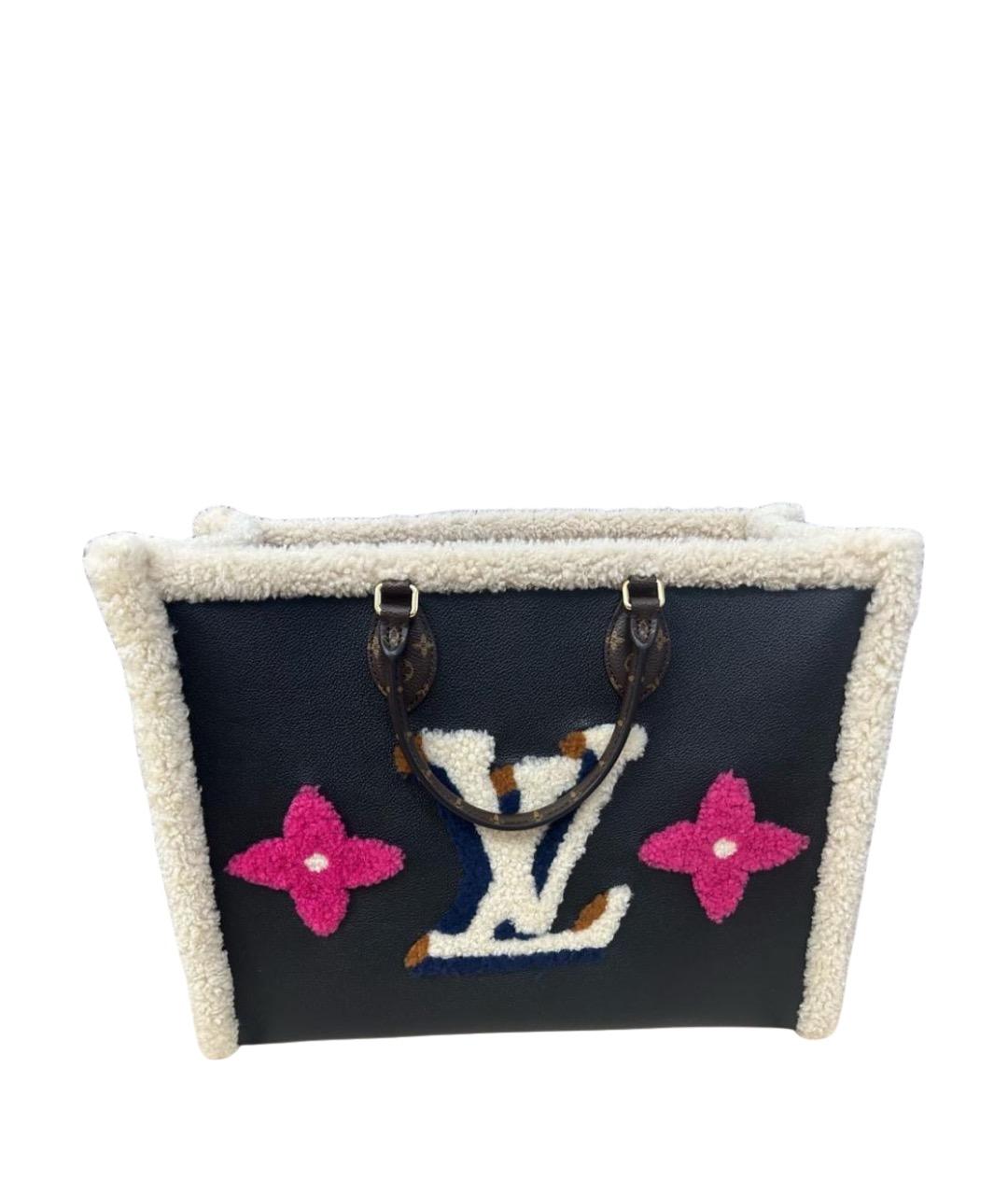 LOUIS VUITTON Черная кожаная сумка тоут, фото 1