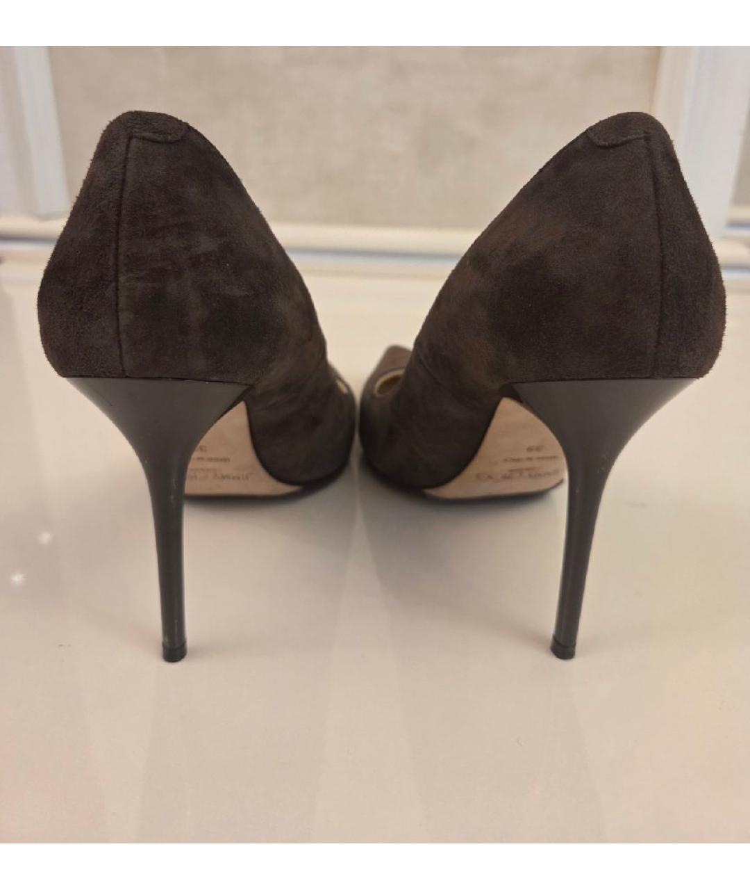 JIMMY CHOO Коричневые замшевые туфли, фото 4