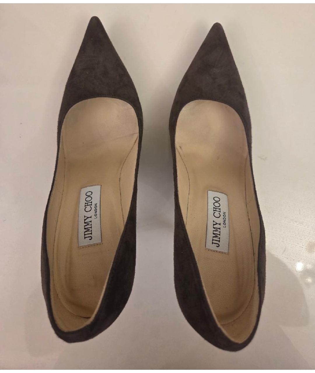 JIMMY CHOO Коричневые замшевые туфли, фото 3