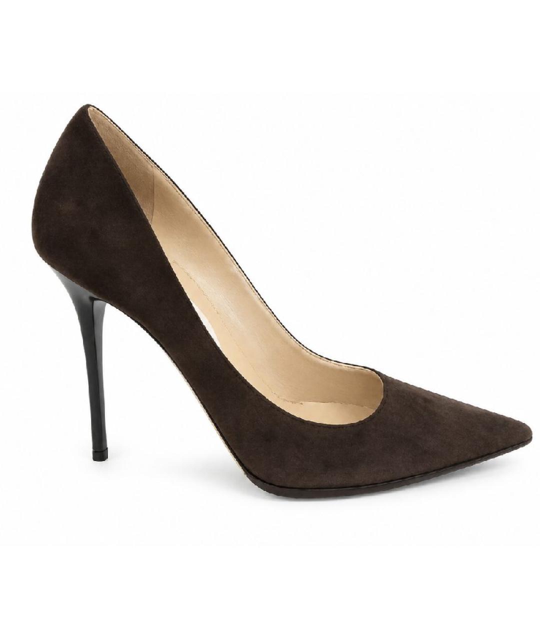 JIMMY CHOO Коричневые замшевые туфли, фото 7