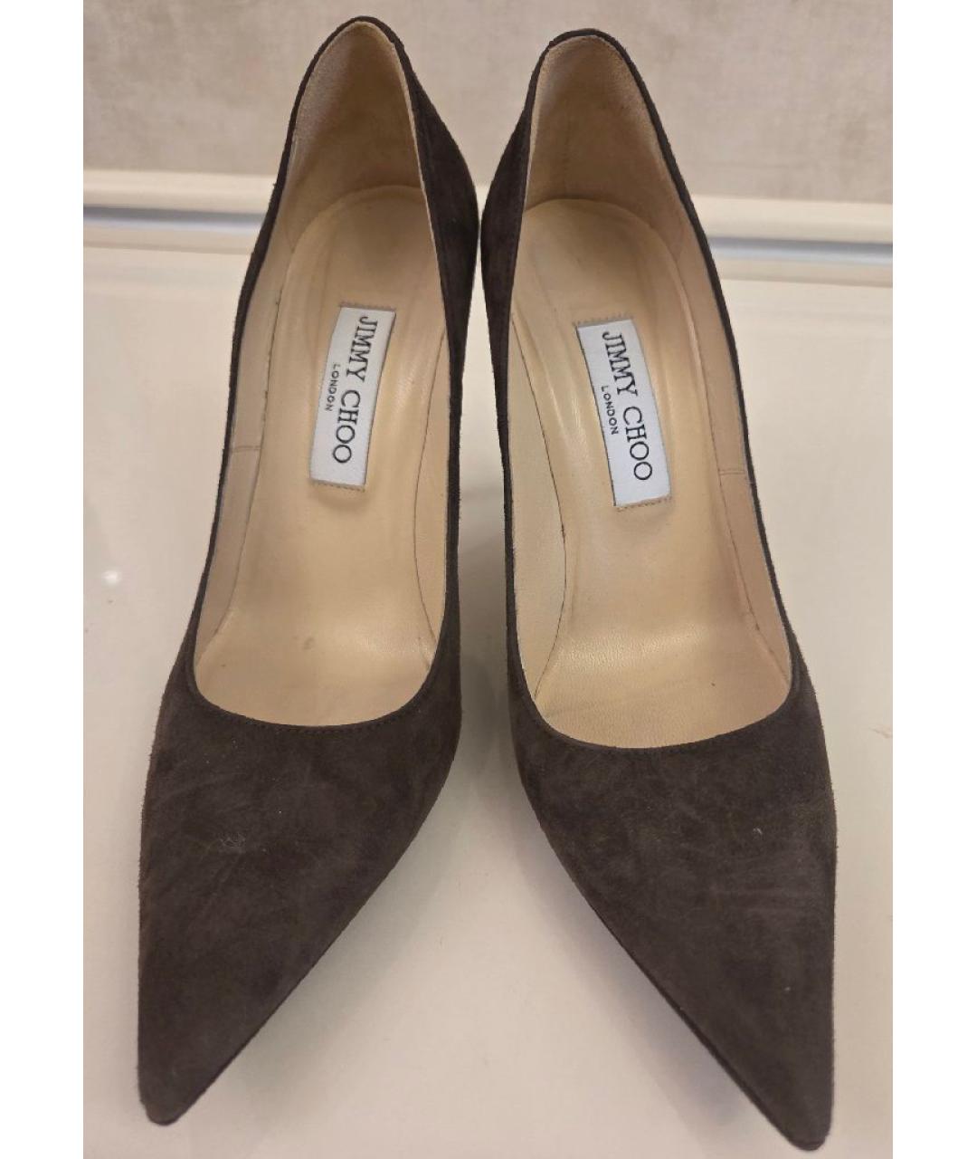 JIMMY CHOO Коричневые замшевые туфли, фото 2