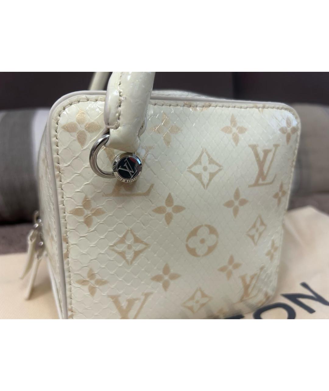 LOUIS VUITTON Бежевая кожаная сумка с короткими ручками, фото 6