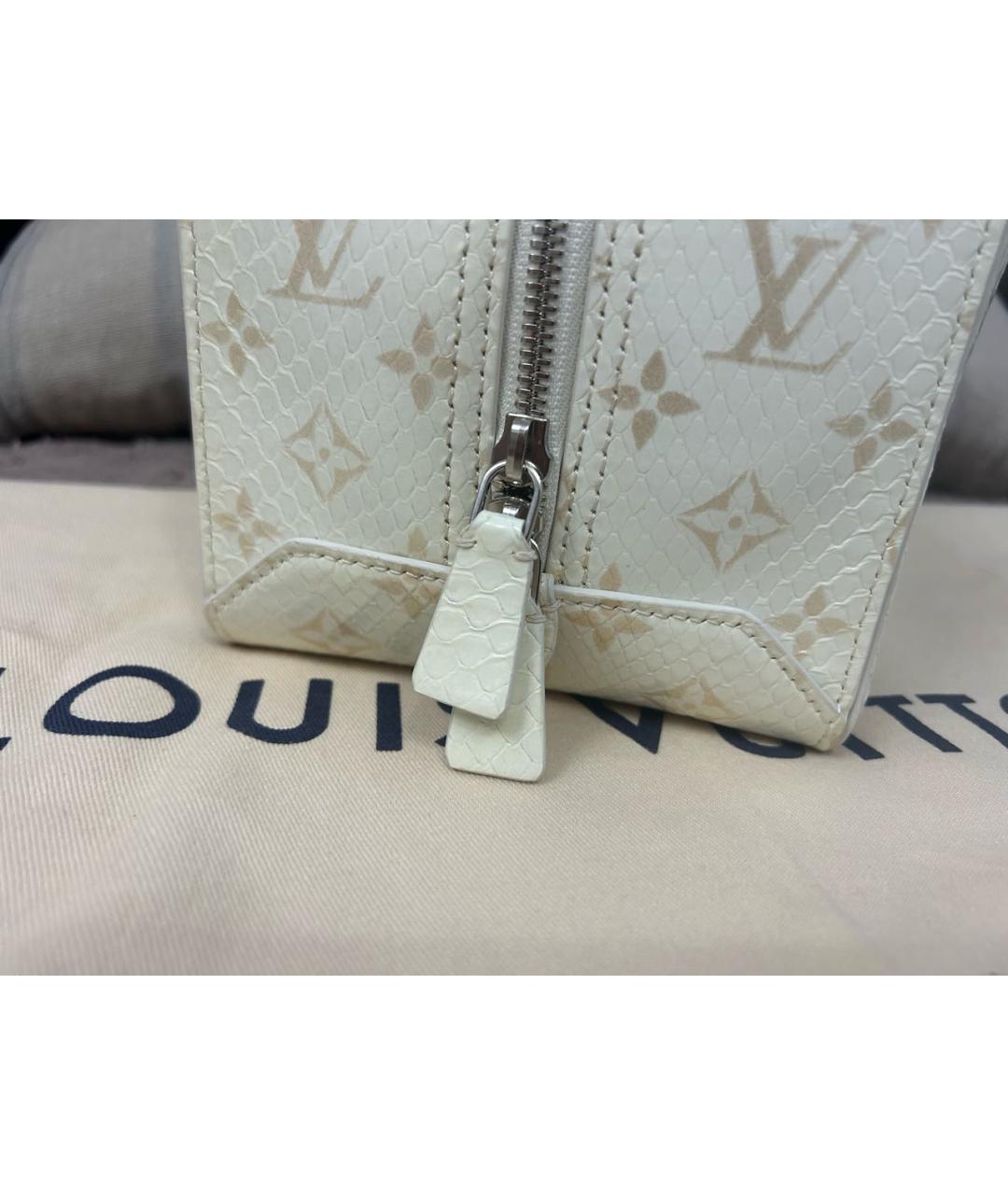 LOUIS VUITTON Бежевая кожаная сумка с короткими ручками, фото 5