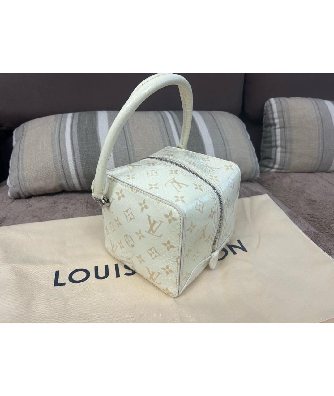 LOUIS VUITTON Бежевая кожаная сумка с короткими ручками, фото 2