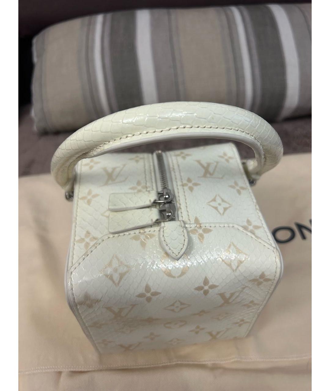 LOUIS VUITTON Бежевая кожаная сумка с короткими ручками, фото 8