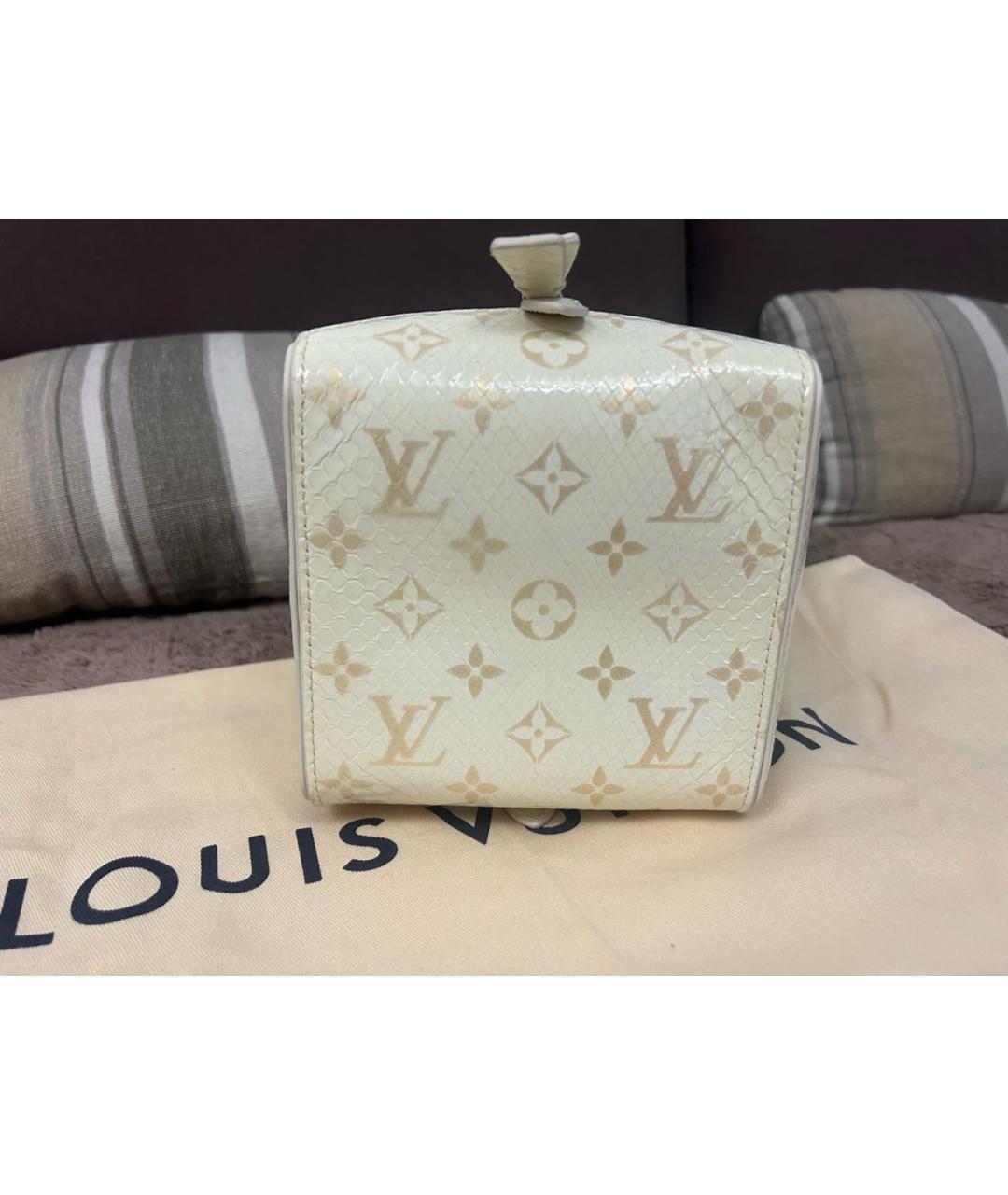 LOUIS VUITTON Бежевая кожаная сумка с короткими ручками, фото 7