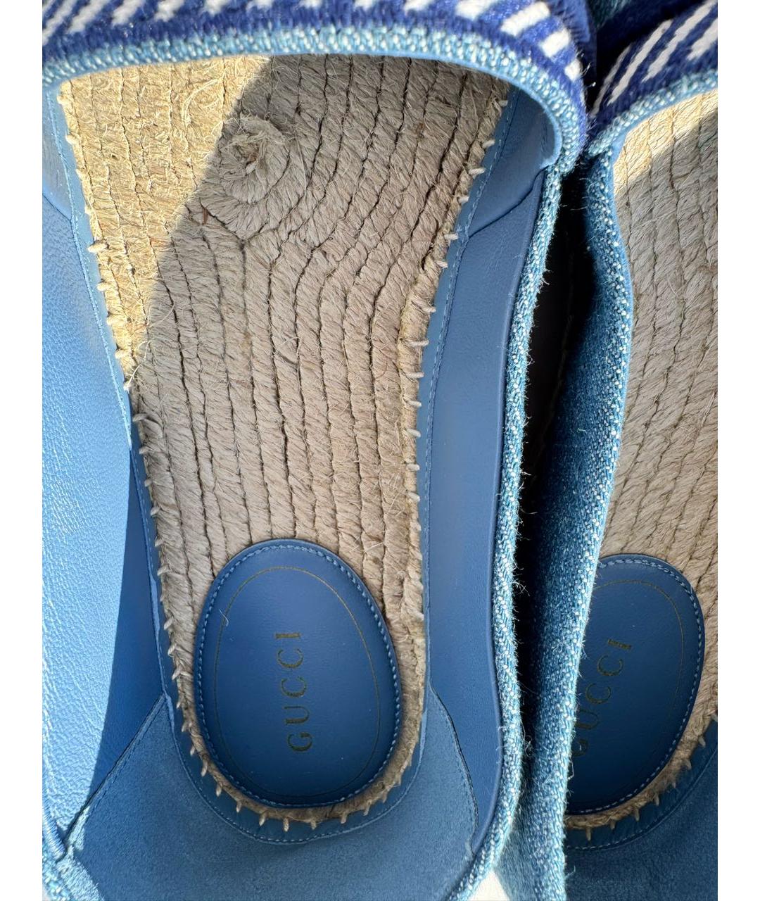 GUCCI Синие текстильные эспадрильи, фото 5