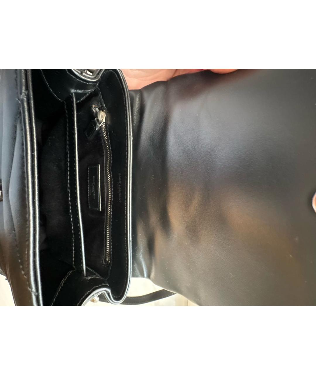 SAINT LAURENT Черная кожаная сумка через плечо, фото 4