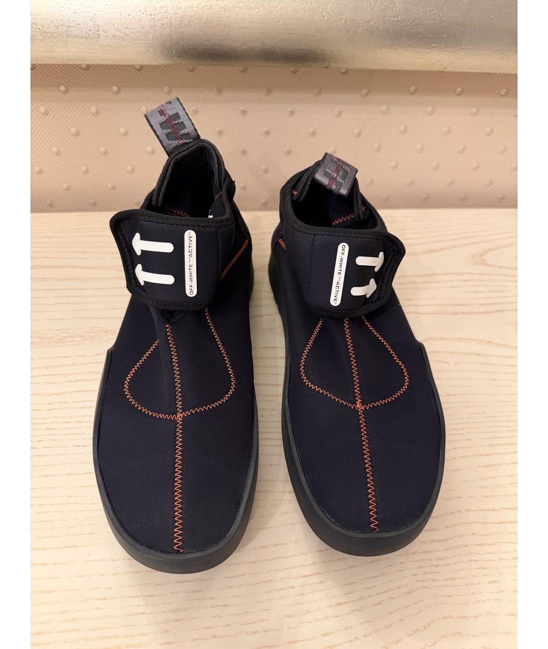 OFF-WHITE Черные замшевые высокие кроссовки / кеды, фото 2
