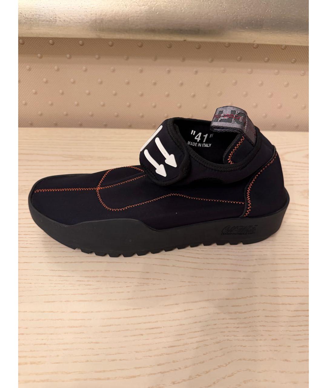 OFF-WHITE Черные замшевые высокие кроссовки / кеды, фото 7