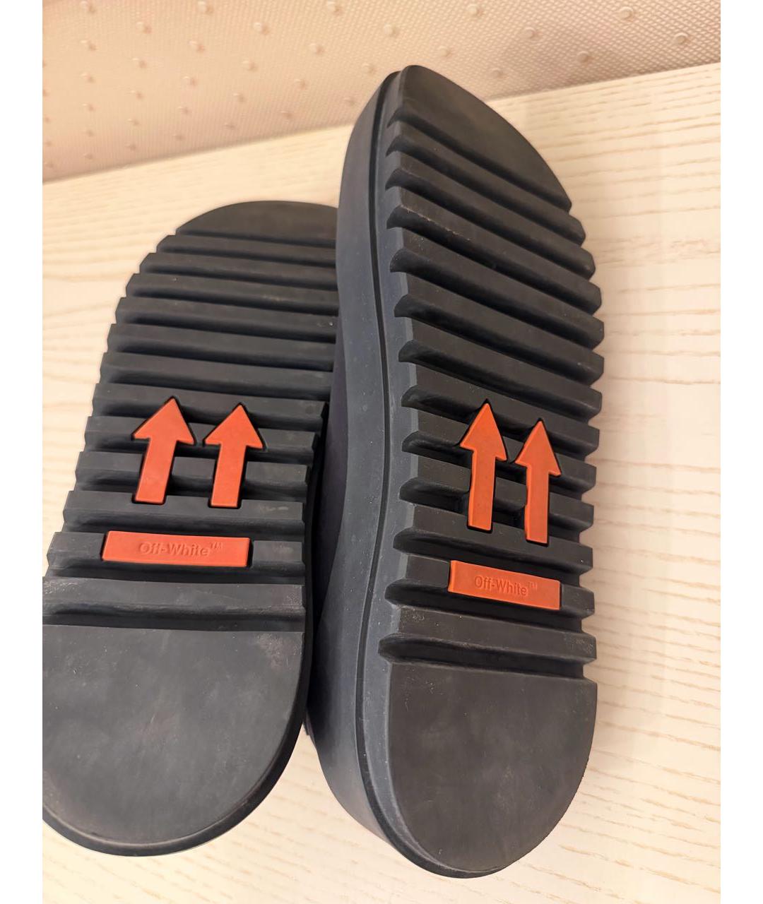 OFF-WHITE Черные замшевые высокие кроссовки / кеды, фото 4