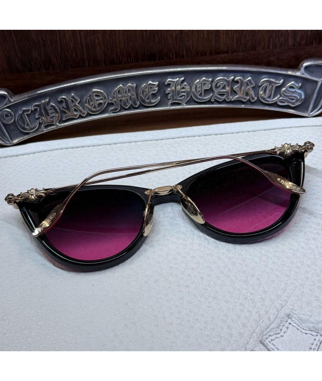 CHROME HEARTS Черные пластиковые солнцезащитные очки, фото 3